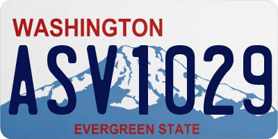 WA license plate ASV1029