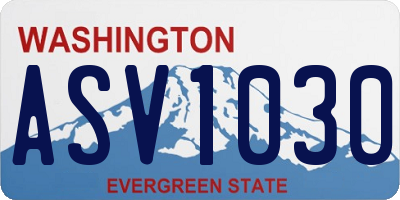 WA license plate ASV1030