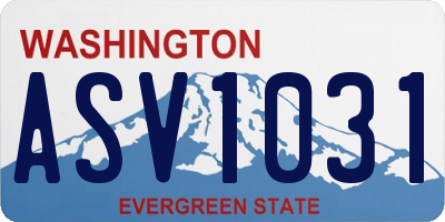 WA license plate ASV1031