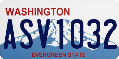 WA license plate ASV1032