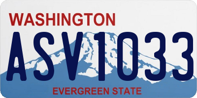 WA license plate ASV1033