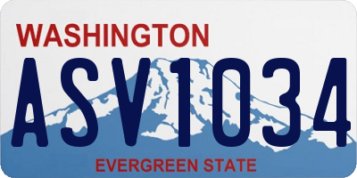 WA license plate ASV1034