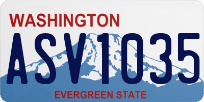 WA license plate ASV1035
