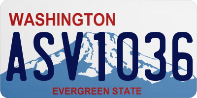 WA license plate ASV1036