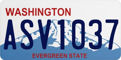 WA license plate ASV1037