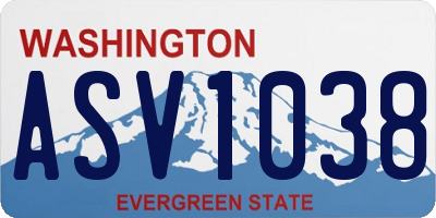 WA license plate ASV1038