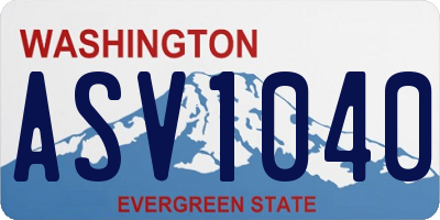 WA license plate ASV1040