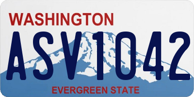 WA license plate ASV1042