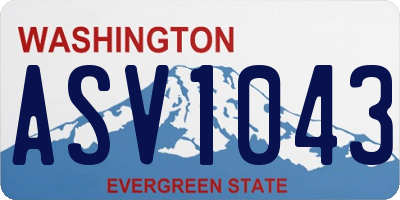 WA license plate ASV1043