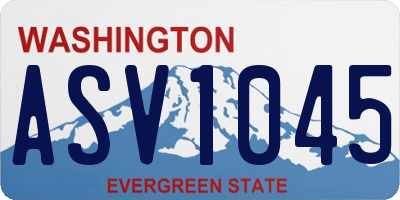WA license plate ASV1045