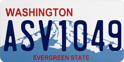WA license plate ASV1049
