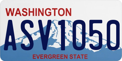 WA license plate ASV1050
