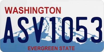 WA license plate ASV1053
