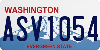WA license plate ASV1054