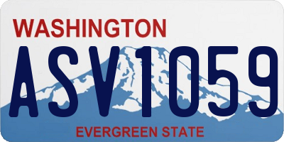 WA license plate ASV1059