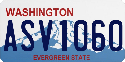 WA license plate ASV1060