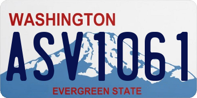 WA license plate ASV1061