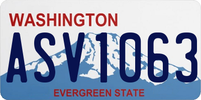WA license plate ASV1063