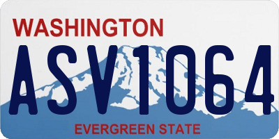 WA license plate ASV1064