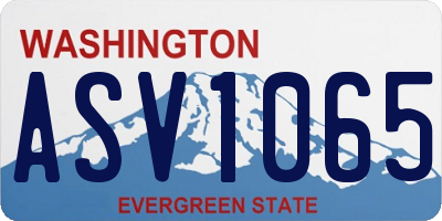 WA license plate ASV1065