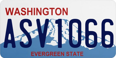 WA license plate ASV1066