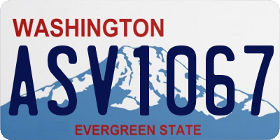 WA license plate ASV1067