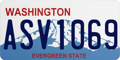 WA license plate ASV1069