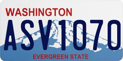 WA license plate ASV1070