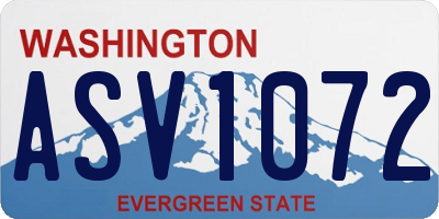 WA license plate ASV1072