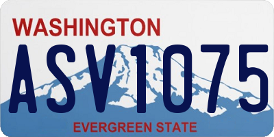 WA license plate ASV1075