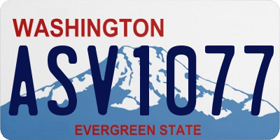 WA license plate ASV1077