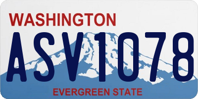 WA license plate ASV1078