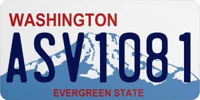WA license plate ASV1081