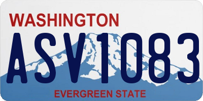 WA license plate ASV1083