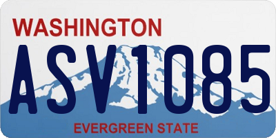 WA license plate ASV1085
