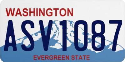 WA license plate ASV1087
