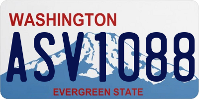 WA license plate ASV1088