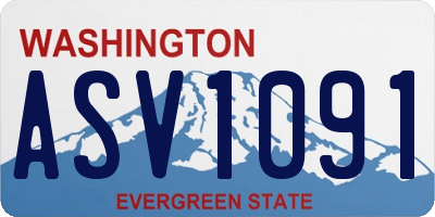 WA license plate ASV1091