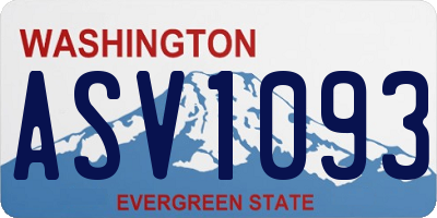 WA license plate ASV1093