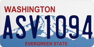 WA license plate ASV1094