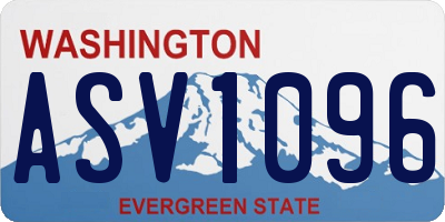 WA license plate ASV1096