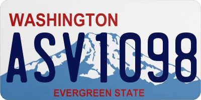 WA license plate ASV1098