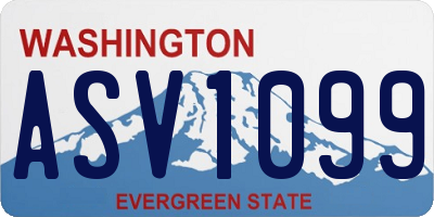 WA license plate ASV1099