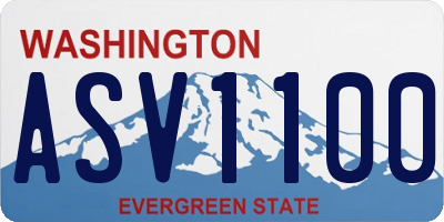 WA license plate ASV1100