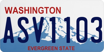 WA license plate ASV1103