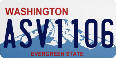WA license plate ASV1106