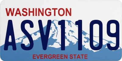 WA license plate ASV1109