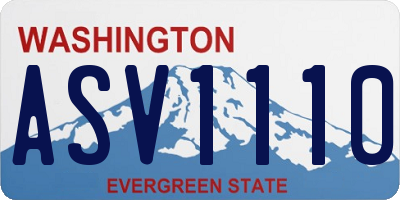WA license plate ASV1110