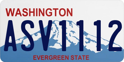 WA license plate ASV1112