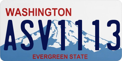 WA license plate ASV1113
